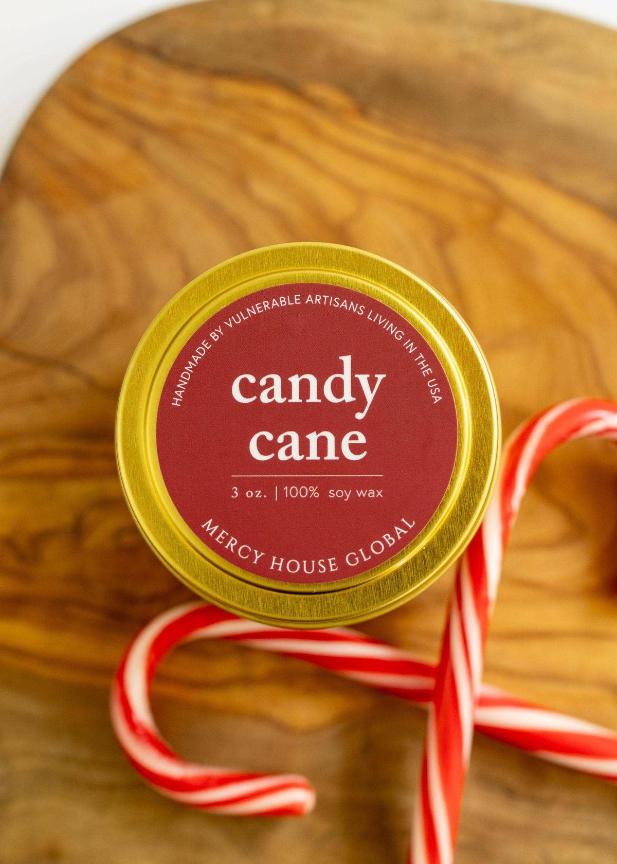 Candy Cane Candle | 3 oz. Tin