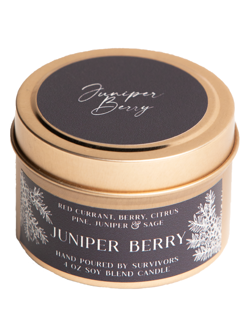 Juniper Berry 4 oz Travel Tin Candle