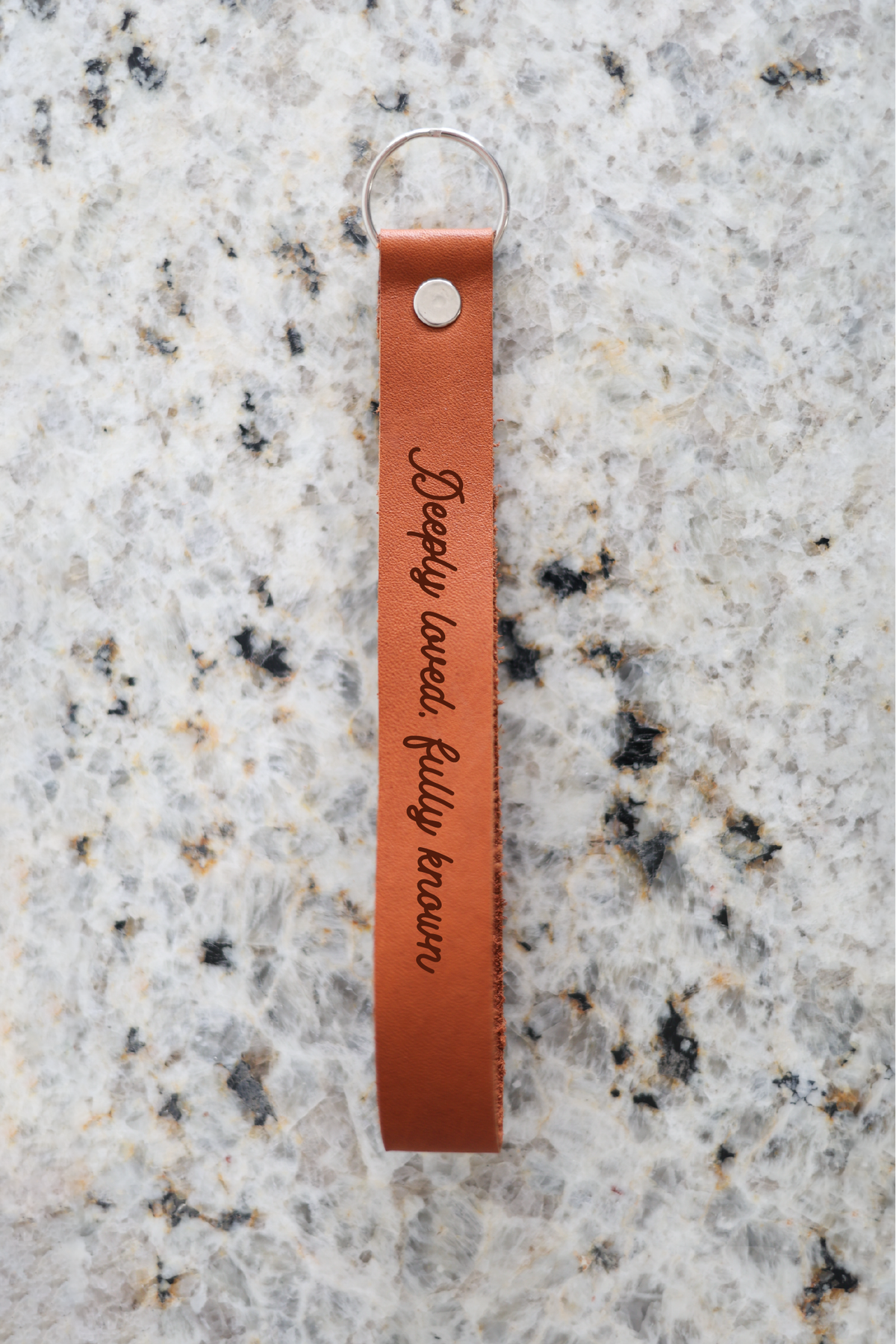 Deeply Loved, Fully Known Wristlet Engraved Leather