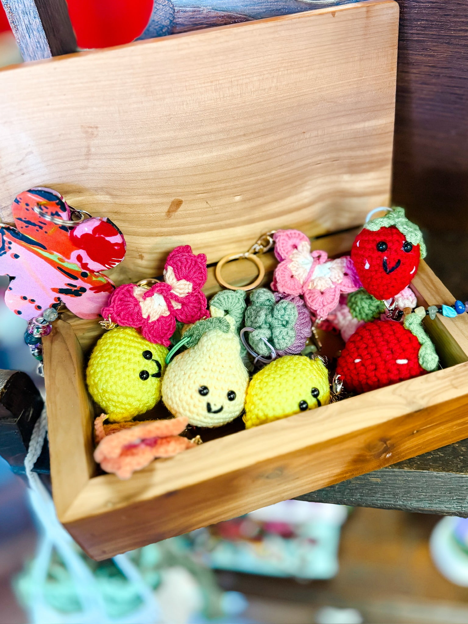 Crocheted Fruit Keychain