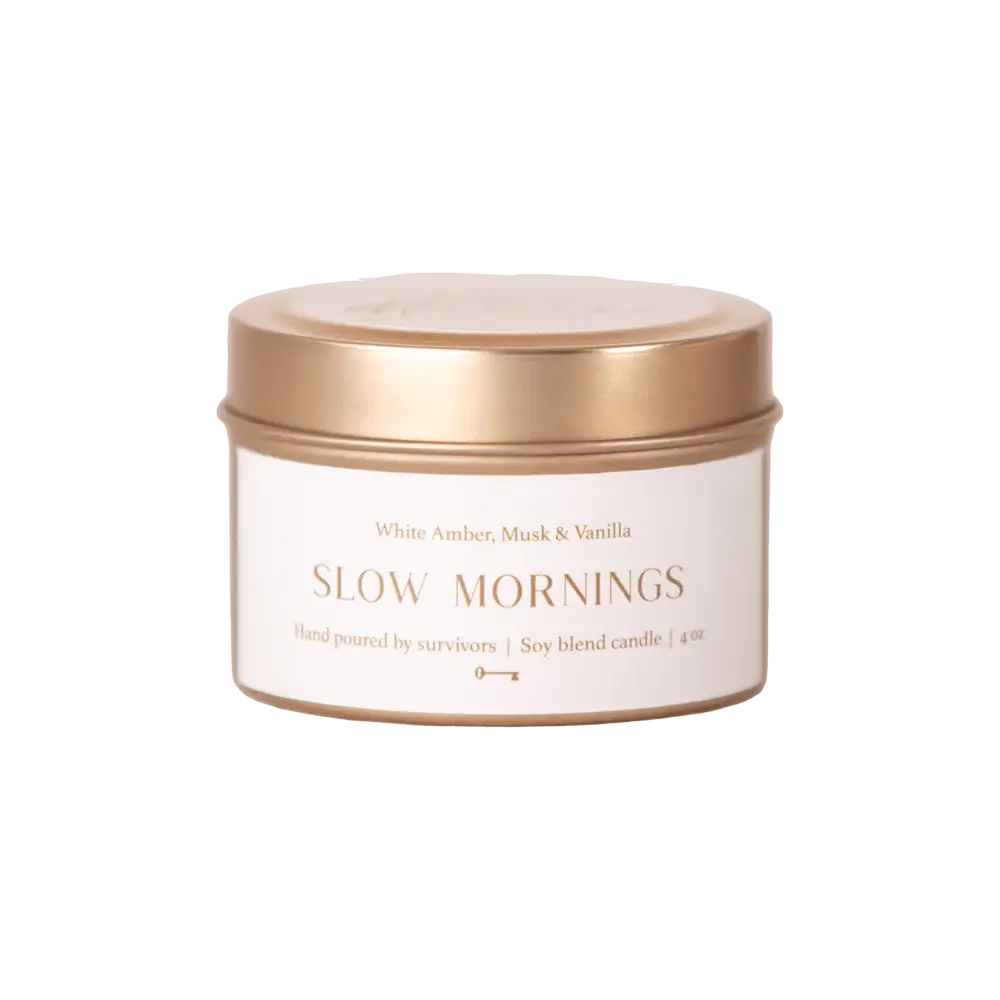 Slow Mornings Travel Tin Candle