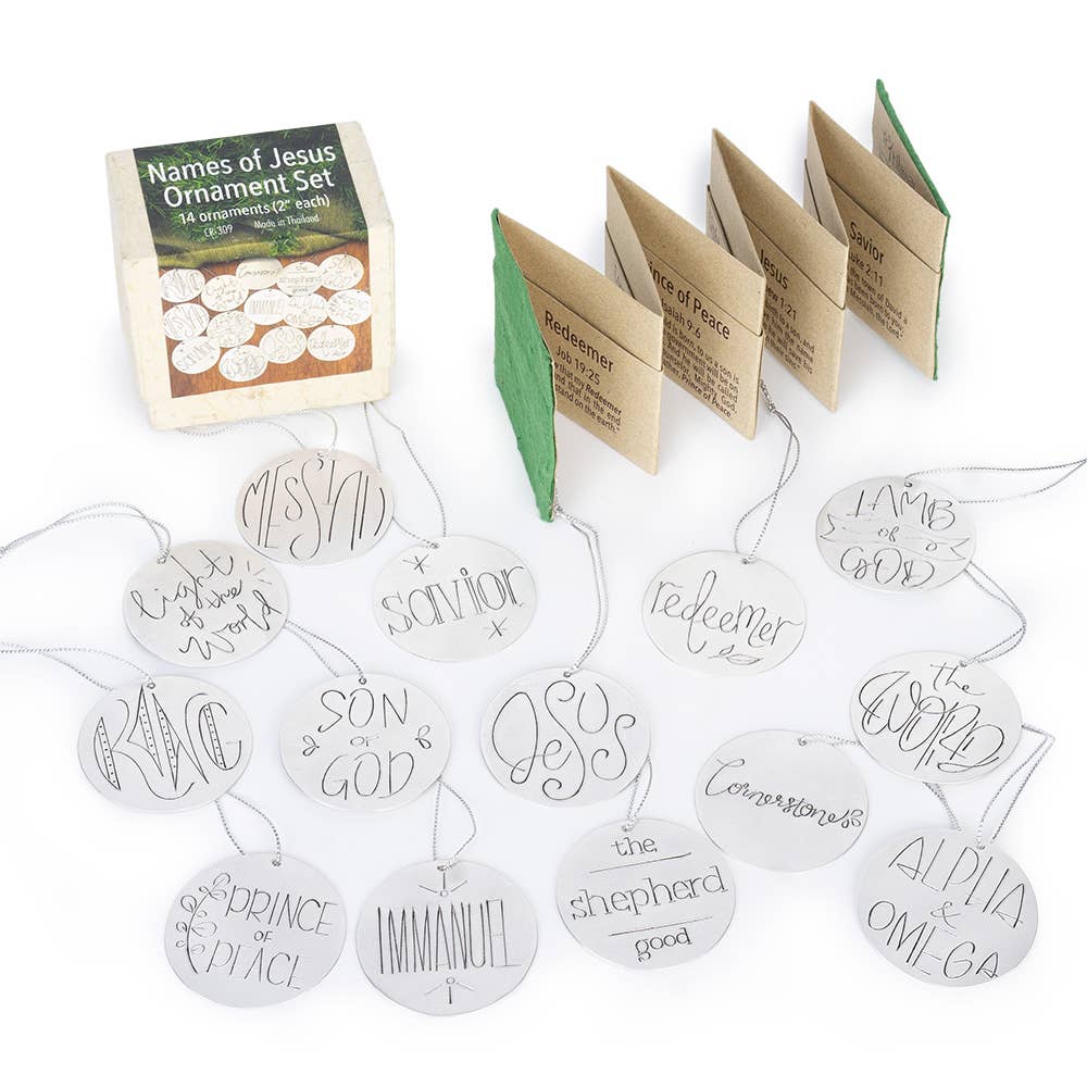 Tin Names of Jesus Ornament Set