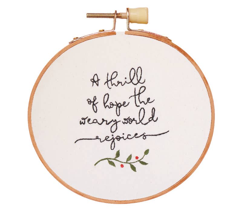 A Thrill of Hope Embroidery Hoop