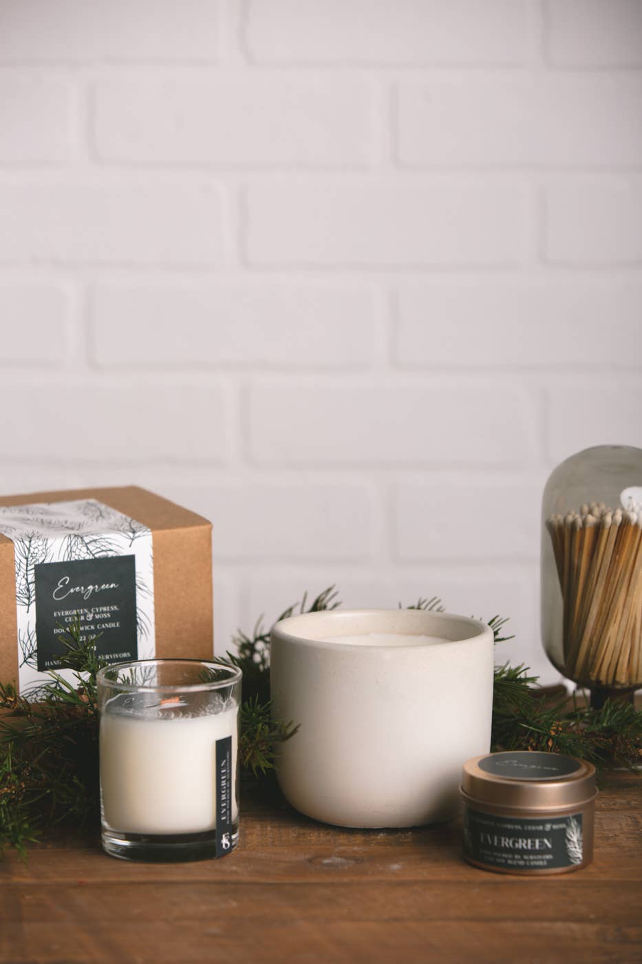 Evergreen 7.5 oz Wooden Wick Candle