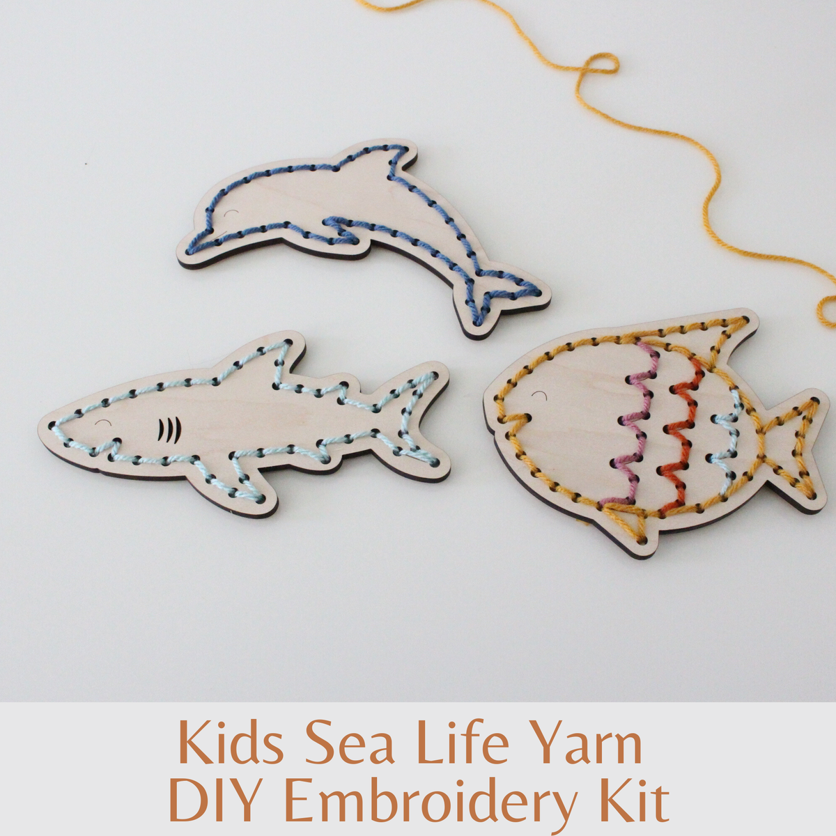Sea Life Kids Embroidery Kit – Beginner Yarn DIY Craft