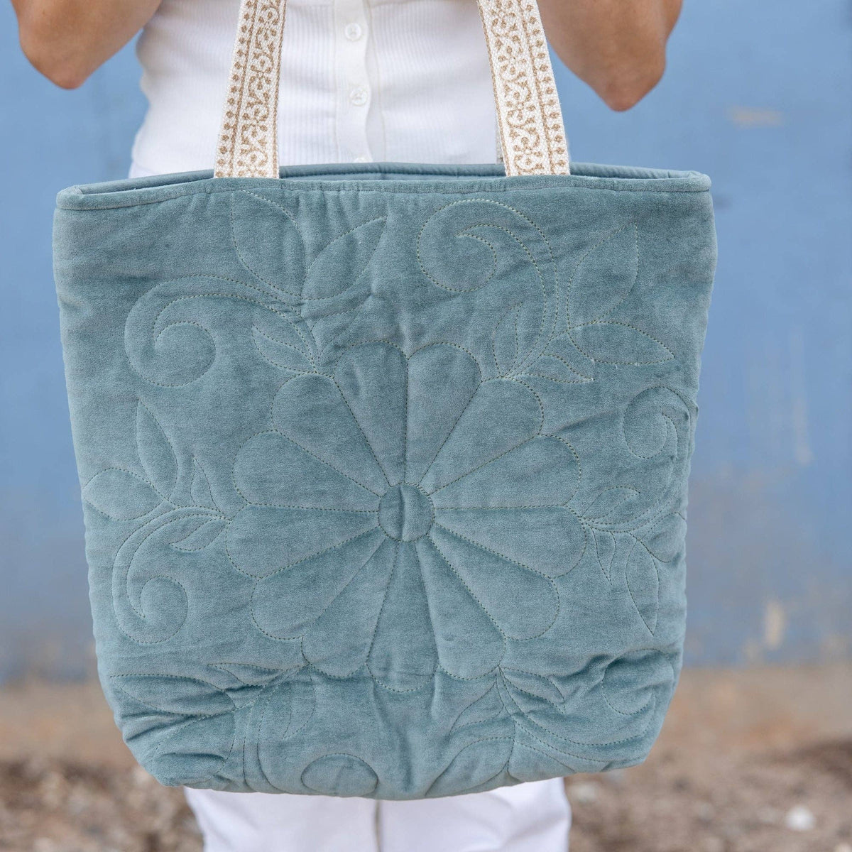 Sea Mist Velvet Tote