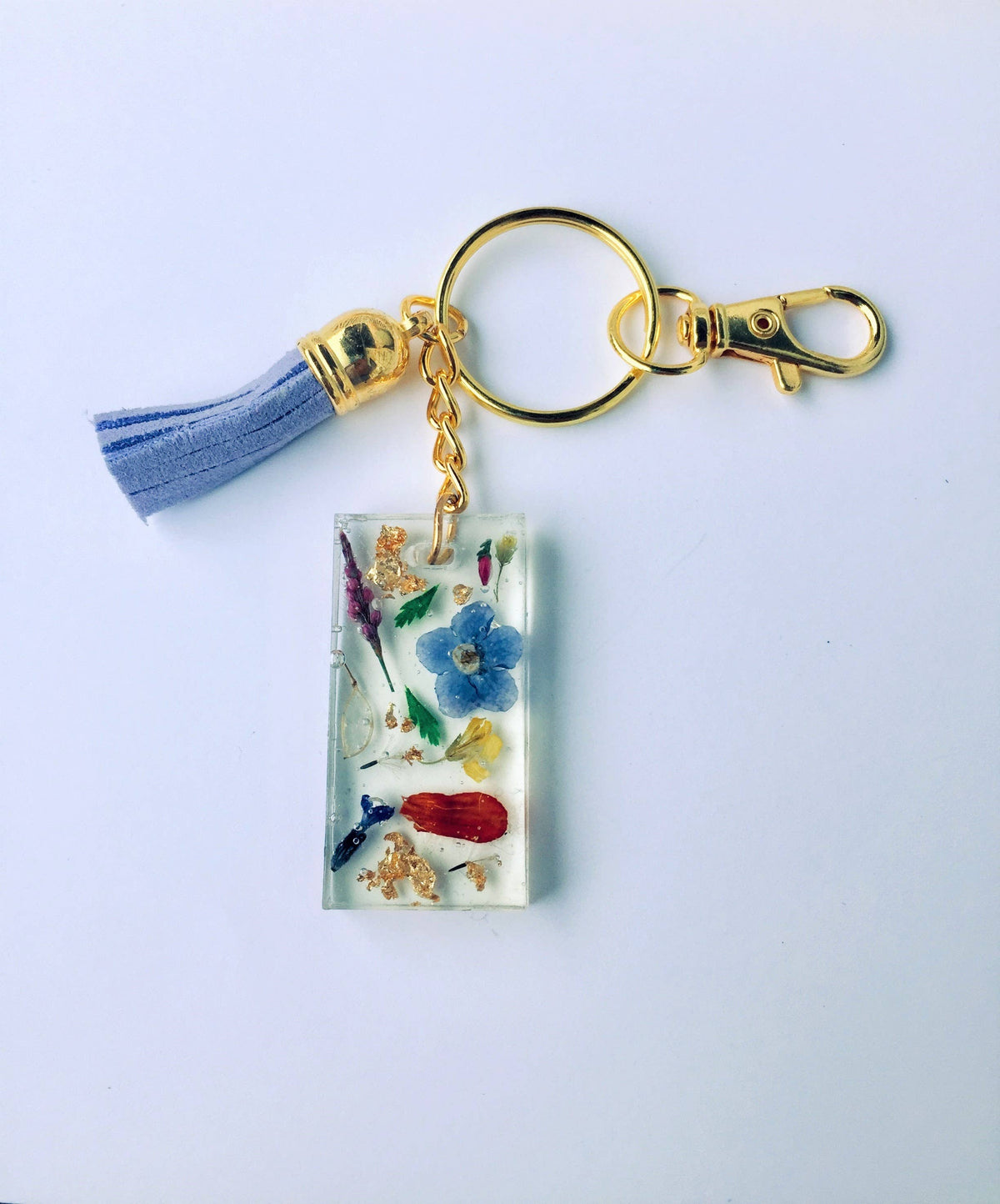 Mixed Wildflower Keychain (Gold Ring)