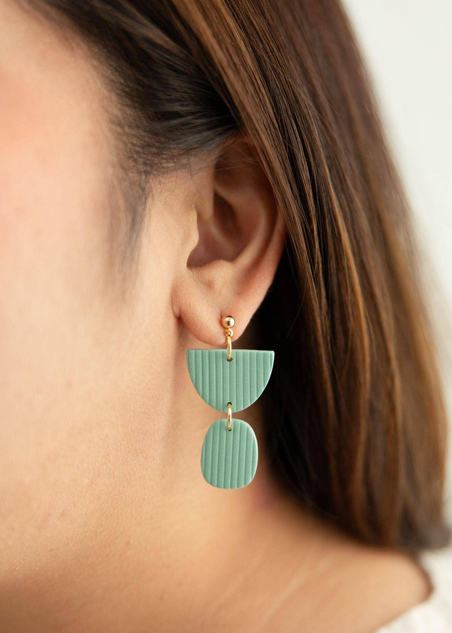 Aqua Ridge Dangle Earrings