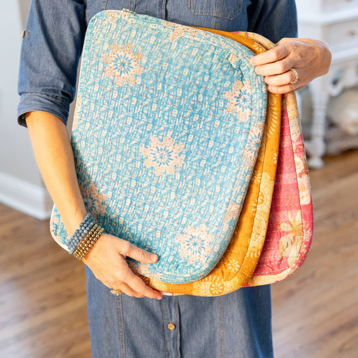 Recycled Kantha Laptop Bag Large